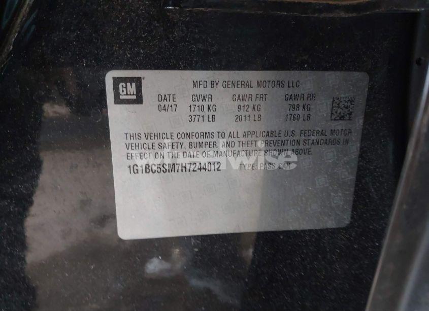 Photo 9 of 2017 Chevrolet Cruze LS AUTO (VIN 1G1BC5SM7H7244012)