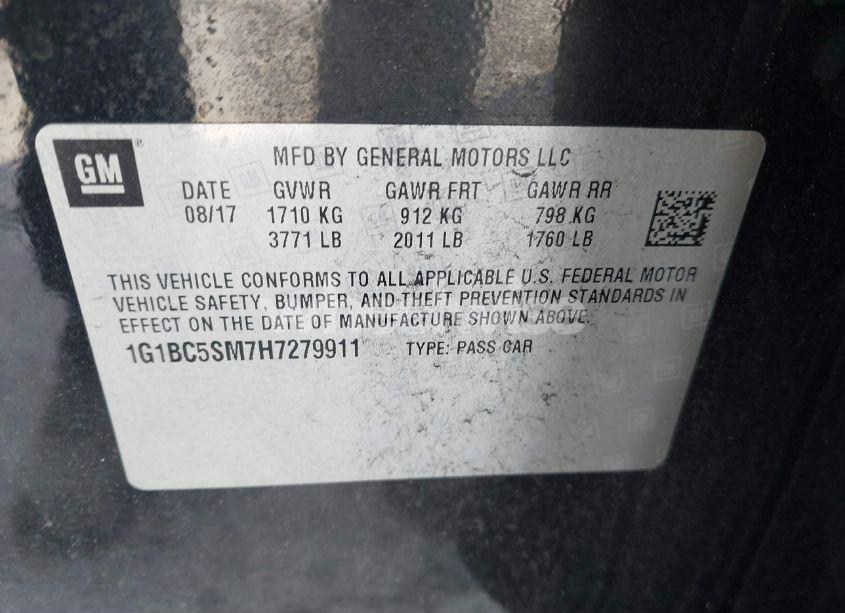 Photo 9 of 2017 Chevrolet Cruze LS AUTO (VIN 1G1BC5SM7H7279911)