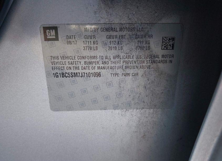 Photo 9 of 2018 Chevrolet Cruze LS AUTO (VIN 1G1BC5SM7J7101096)