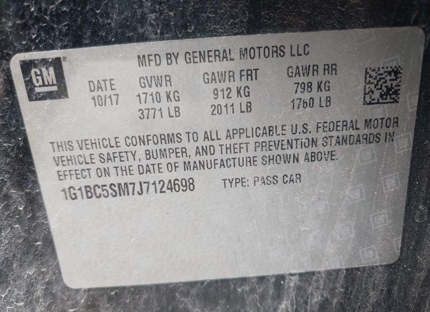 Photo 9 of 2018 Chevrolet Cruze LS AUTO (VIN 1G1BC5SM7J7124698)