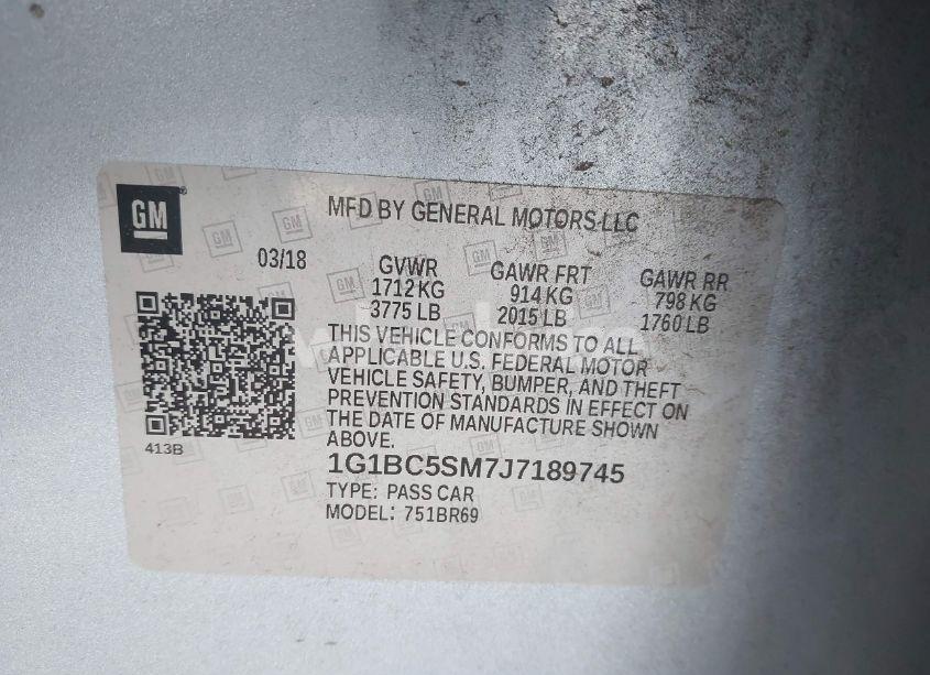 Photo 9 of 2018 Chevrolet Cruze LS AUTO (VIN 1G1BC5SM7J7189745)