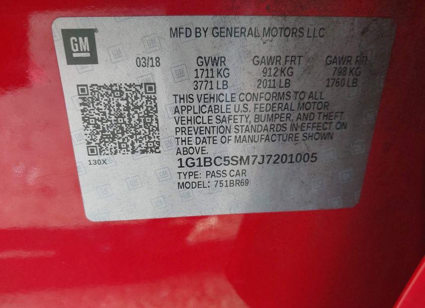 Photo 9 of 2018 Chevrolet Cruze LS AUTO (VIN 1G1BC5SM7J7201005)