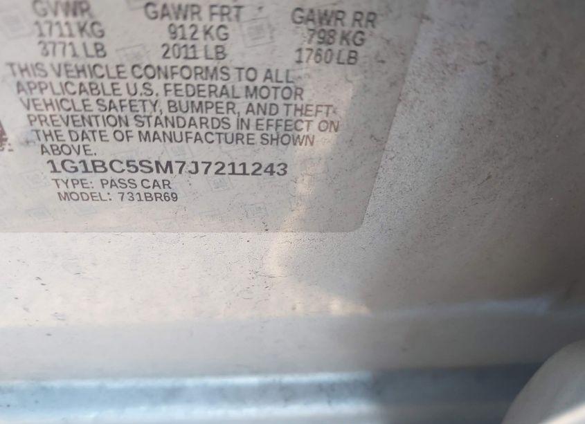 Photo 9 of 2018 Chevrolet Cruze LS AUTO (VIN 1G1BC5SM7J7211243)