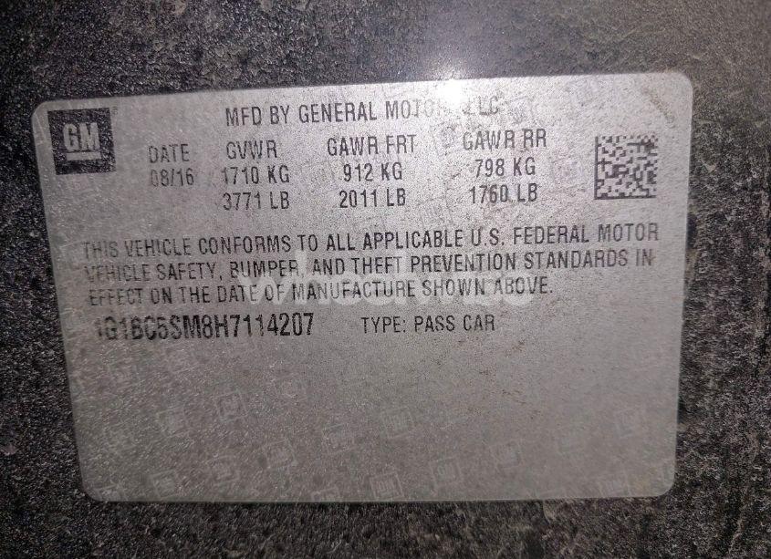 Photo 9 of 2017 Chevrolet Cruze LS AUTO (VIN 1G1BC5SM8H7114207)