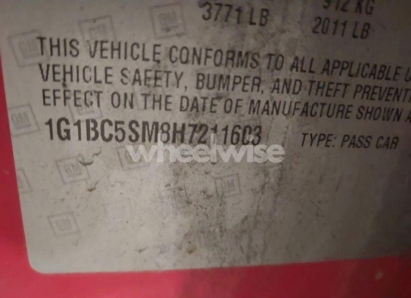 Photo 9 of 2017 Chevrolet Cruze LS AUTO (VIN 1G1BC5SM8H7211603)