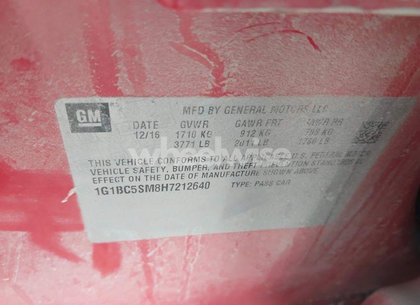 Photo 9 of 2017 Chevrolet Cruze LS AUTO (VIN 1G1BC5SM8H7212640)