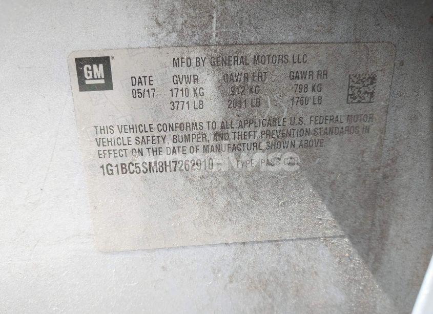 Photo 9 of 2017 Chevrolet Cruze LS AUTO (VIN 1G1BC5SM8H7262910)