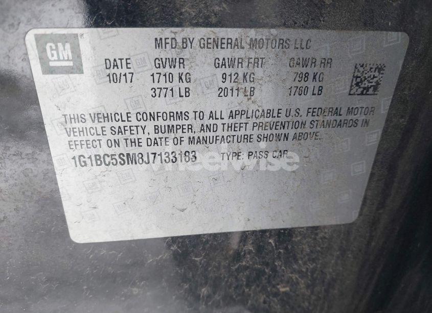 Photo 9 of 2018 Chevrolet Cruze LS AUTO (VIN 1G1BC5SM8J7133183)