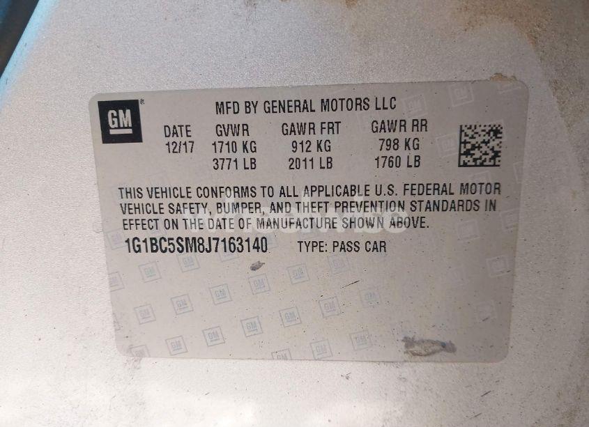 Photo 9 of 2018 Chevrolet Cruze LS AUTO (VIN 1G1BC5SM8J7163140)