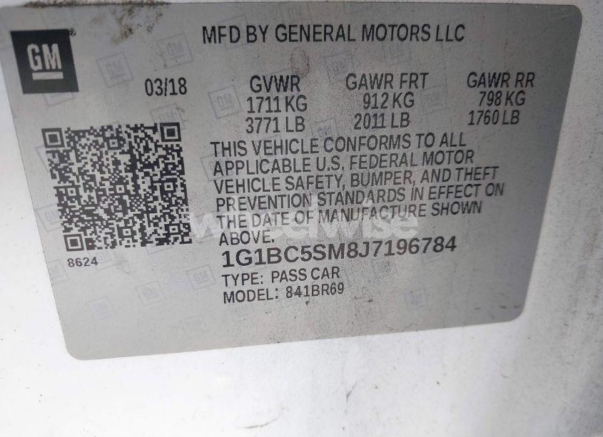 Photo 9 of 2018 Chevrolet Cruze LS AUTO (VIN 1G1BC5SM8J7196784)