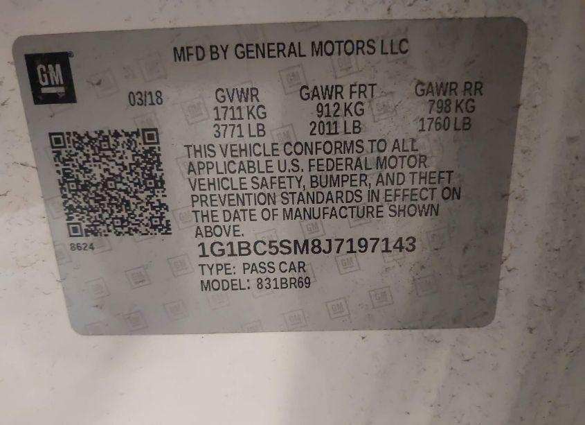 Photo 9 of 2018 Chevrolet Cruze LS AUTO (VIN 1G1BC5SM8J7197143)