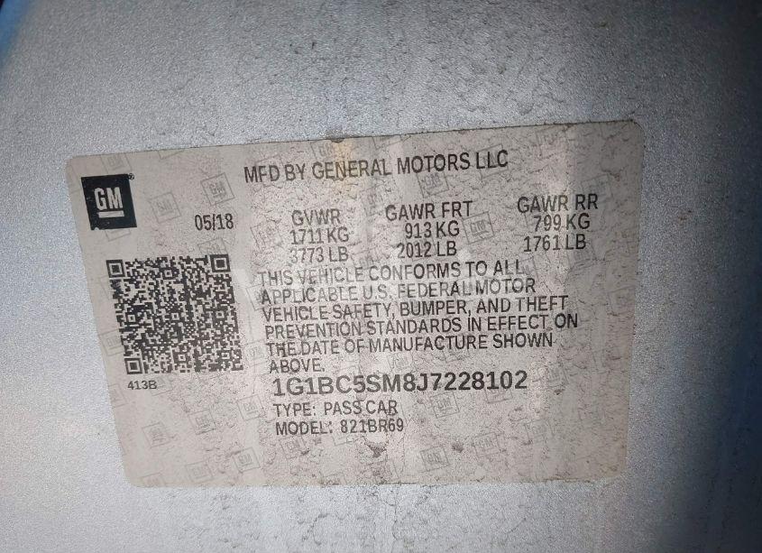 Photo 9 of 2018 Chevrolet Cruze LS AUTO (VIN 1G1BC5SM8J7228102)