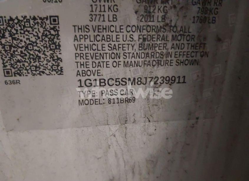 Photo 9 of 2018 Chevrolet Cruze LS AUTO (VIN 1G1BC5SM8J7239911)