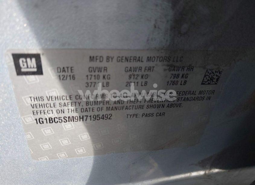Photo 9 of 2017 Chevrolet Cruze LS AUTO (VIN 1G1BC5SM9H7195492)