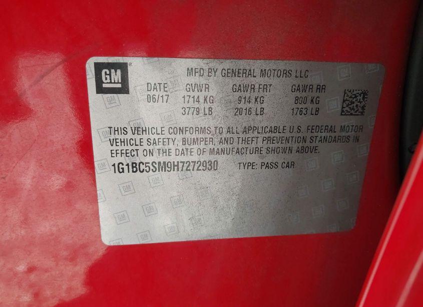 Photo 9 of 2017 Chevrolet Cruze LS AUTO (VIN 1G1BC5SM9H7272930)