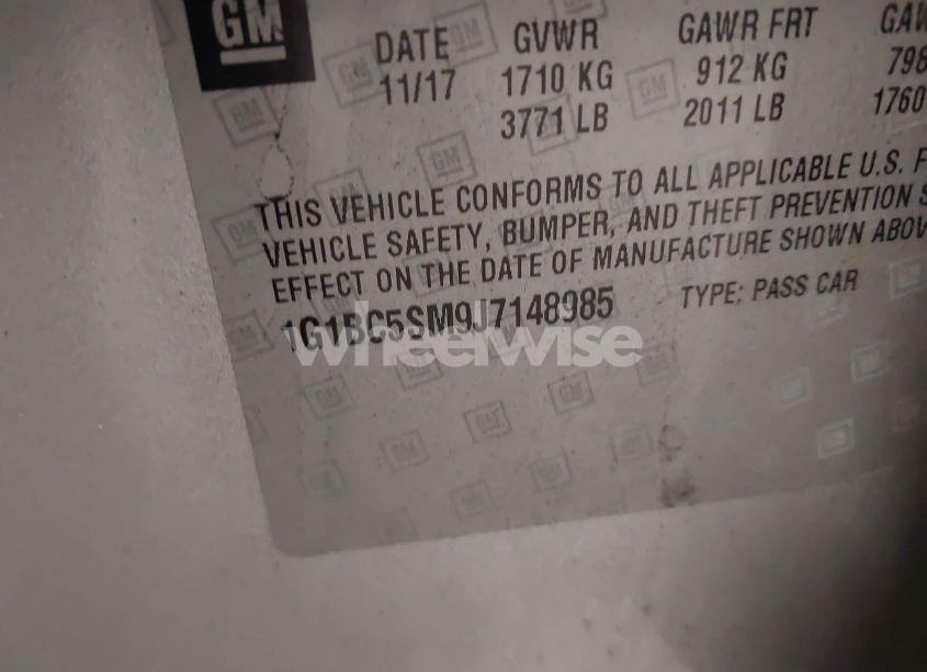 Photo 9 of 2018 Chevrolet Cruze LS AUTO (VIN 1G1BC5SM9J7148985)