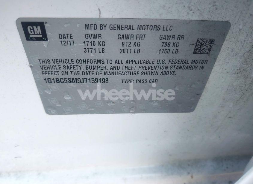 Photo 9 of 2018 Chevrolet Cruze LS AUTO (VIN 1G1BC5SM9J7159193)