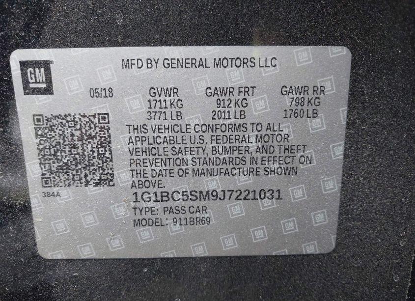 Photo 9 of 2018 Chevrolet Cruze LS AUTO (VIN 1G1BC5SM9J7221031)