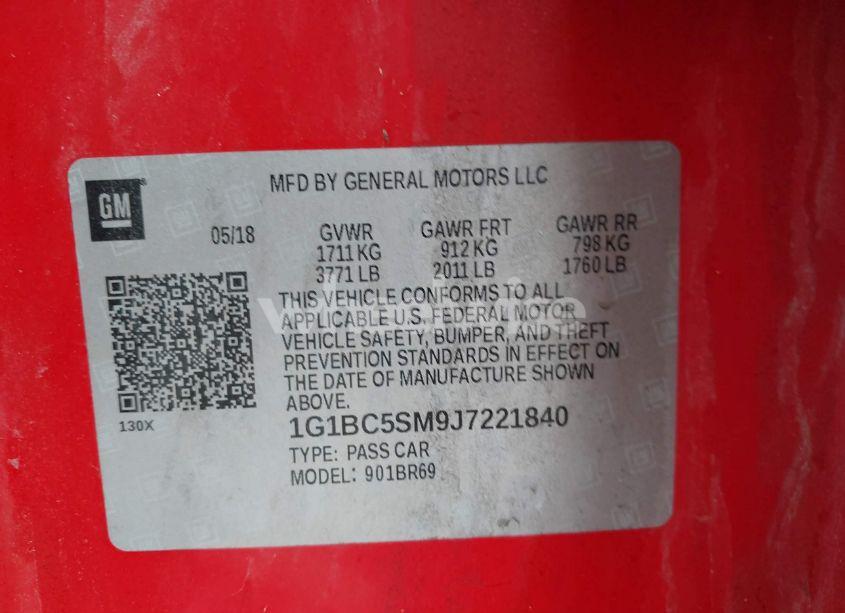 Photo 9 of 2018 Chevrolet Cruze LS AUTO (VIN 1G1BC5SM9J7221840)