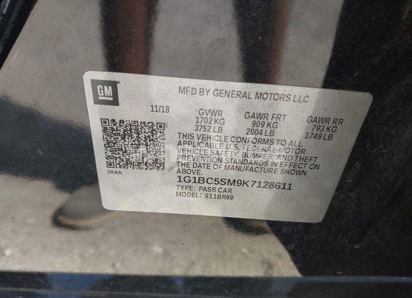 Photo 9 of 2019 Chevrolet Cruze LS (VIN 1G1BC5SM9K7128611)