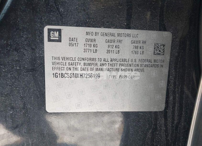 Photo 9 of 2017 Chevrolet Cruze LS AUTO (VIN 1G1BC5SMXH7256199)