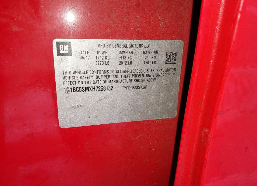 Photo 9 of 2017 Chevrolet Cruze LS AUTO (VIN 1G1BC5SMXH7258132)