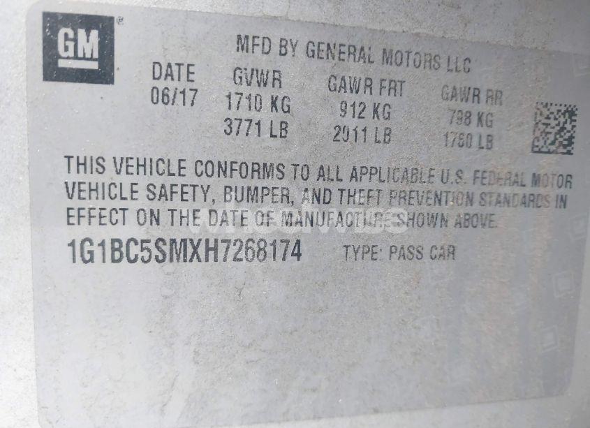 Photo 9 of 2017 Chevrolet Cruze LS AUTO (VIN 1G1BC5SMXH7268174)