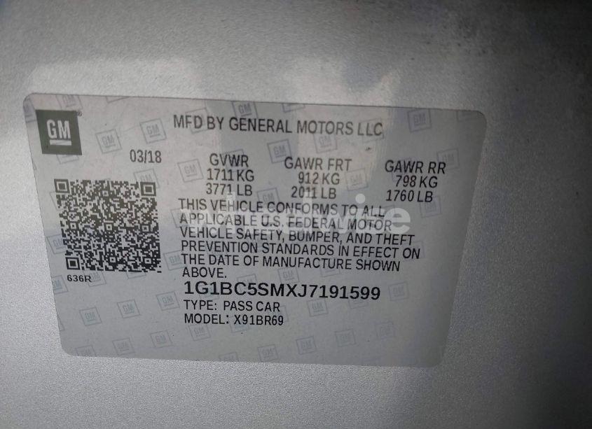 Photo 9 of 2018 Chevrolet Cruze LS AUTO (VIN 1G1BC5SMXJ7191599)