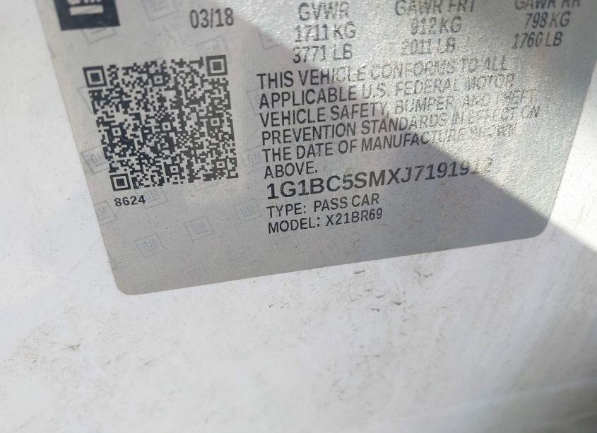 Photo 9 of 2018 Chevrolet Cruze LS AUTO (VIN 1G1BC5SMXJ7191912)