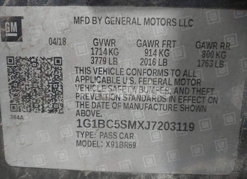 Photo 9 of 2018 Chevrolet Cruze LS AUTO (VIN 1G1BC5SMXJ7203119)