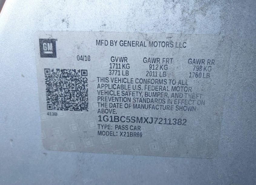 Photo 9 of 2018 Chevrolet Cruze LS AUTO (VIN 1G1BC5SMXJ7211382)