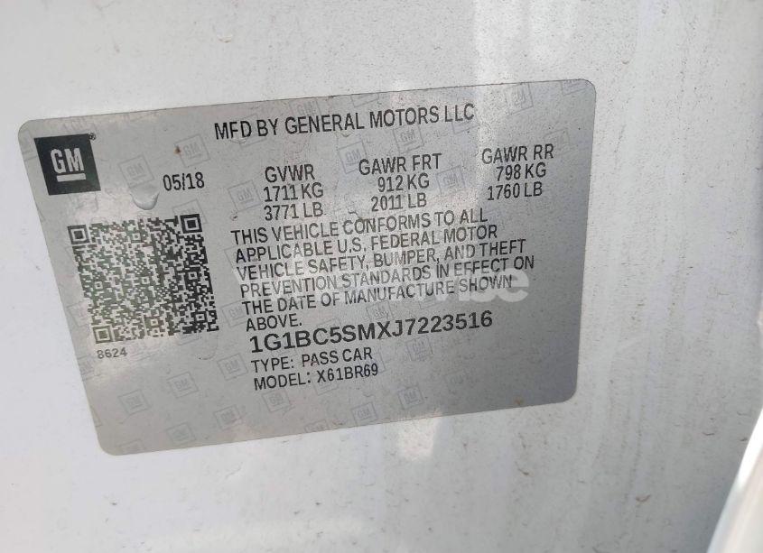 Photo 9 of 2018 Chevrolet Cruze LS AUTO (VIN 1G1BC5SMXJ7223516)