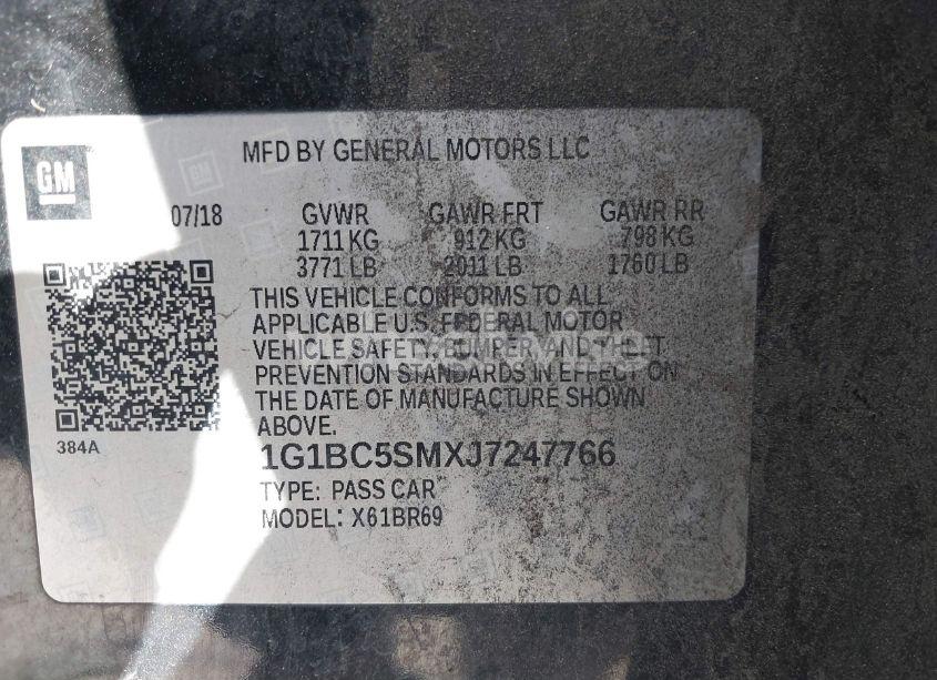 Photo 9 of 2018 Chevrolet Cruze LS AUTO (VIN 1G1BC5SMXJ7247766)