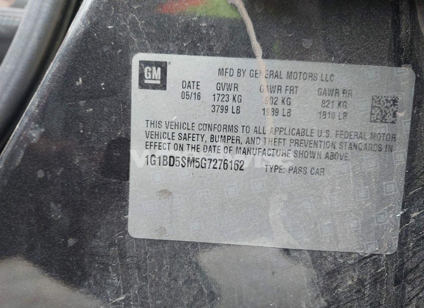 Photo 9 of 2016 Chevrolet Cruze LT MANUAL (VIN 1G1BD5SM5G7276162)