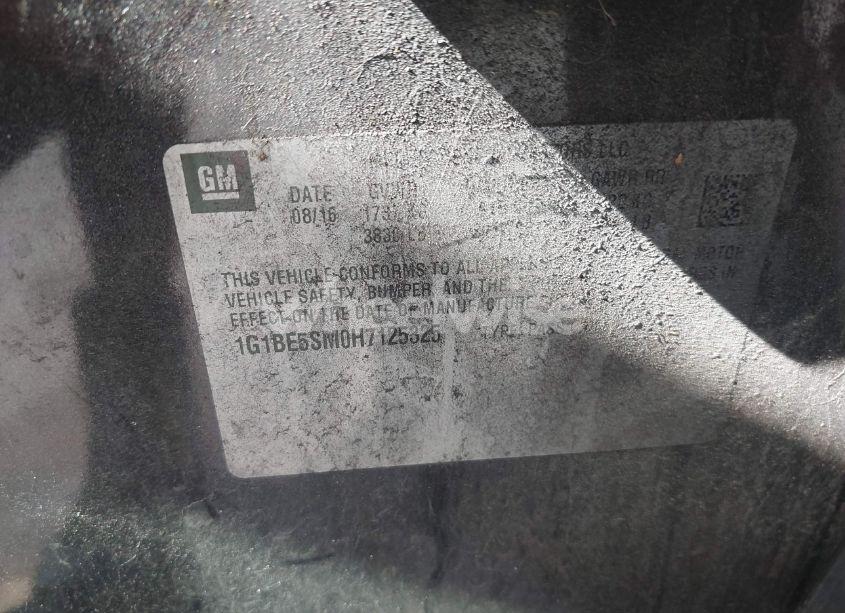 Photo 9 of 2017 Chevrolet Cruze LT AUTO (VIN 1G1BE5SM0H7125325)