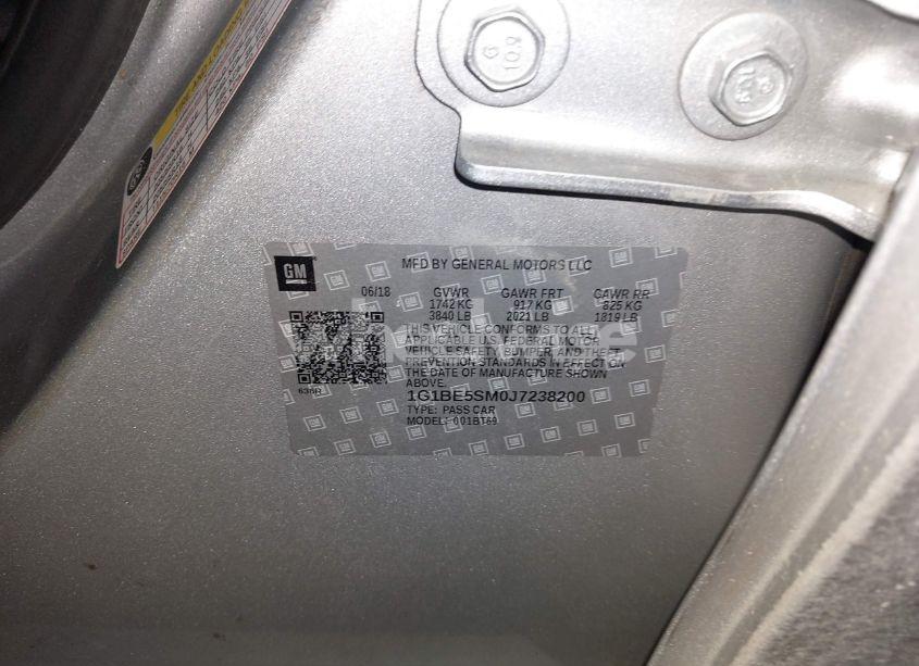 Photo 9 of 2018 Chevrolet Cruze LT AUTO (VIN 1G1BE5SM0J7238200)