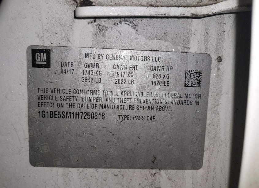 Photo 9 of 2017 Chevrolet Cruze LT AUTO (VIN 1G1BE5SM1H7250818)