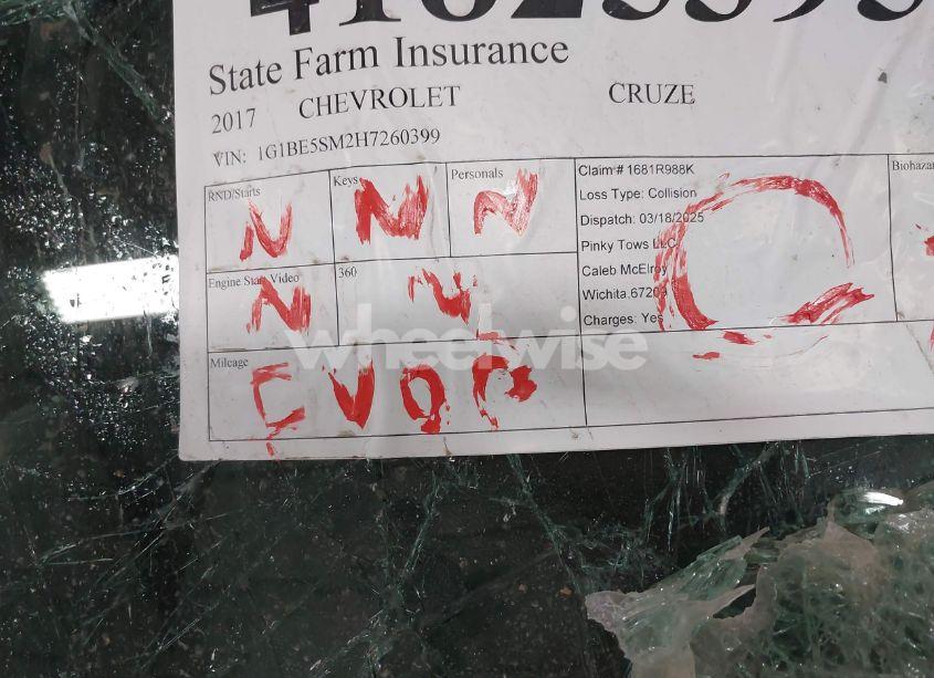 Photo 7 of 2017 Chevrolet Cruze LT AUTO (VIN 1G1BE5SM2H7260399)