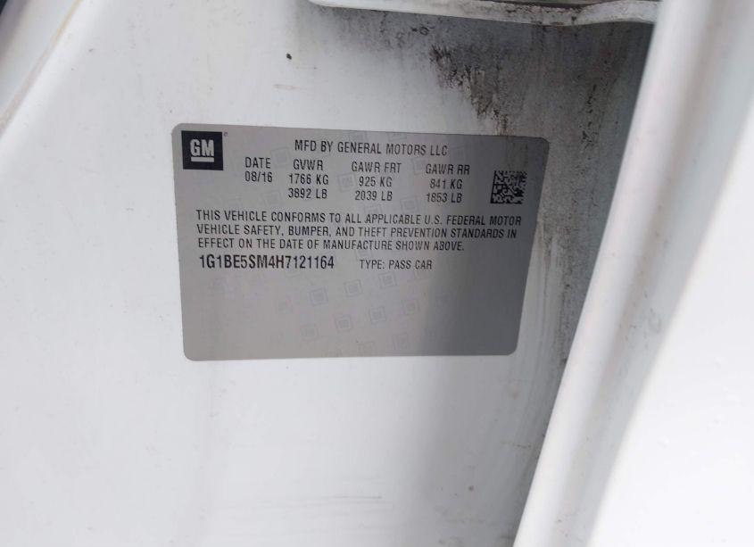 Photo 9 of 2017 Chevrolet Cruze LT AUTO (VIN 1G1BE5SM4H7121164)