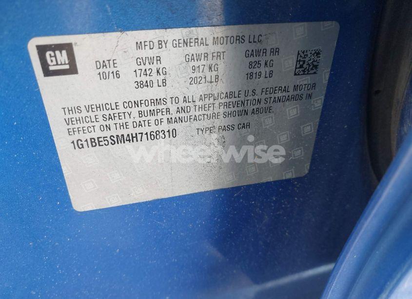 Photo 9 of 2017 Chevrolet Cruze LT (VIN 1G1BE5SM4H7168310)