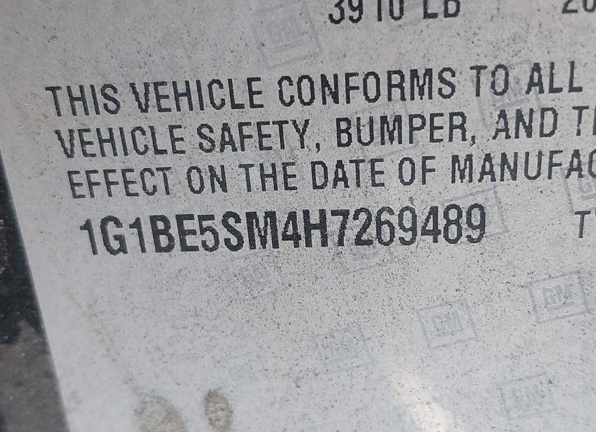 Photo 9 of 2017 Chevrolet Cruze LT AUTO (VIN 1G1BE5SM4H7269489)