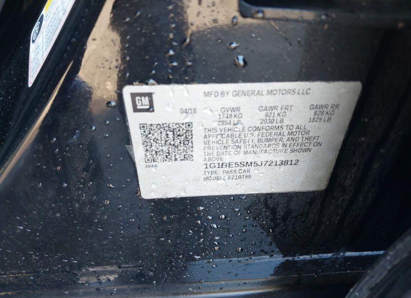 Photo 9 of 2018 Chevrolet Cruze LT AUTO (VIN 1G1BE5SM5J7213812)