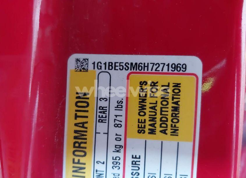 Photo 9 of 2017 Chevrolet Cruze LT AUTO (VIN 1G1BE5SM6H7271969)