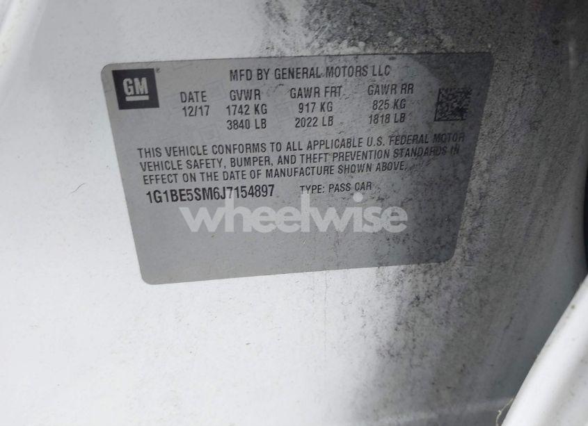 Photo 9 of 2018 Chevrolet Cruze LT AUTO (VIN 1G1BE5SM6J7154897)