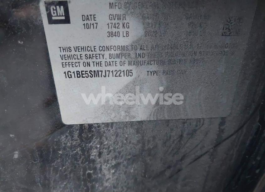 Photo 9 of 2018 Chevrolet Cruze LT AUTO (VIN 1G1BE5SM7J7122105)