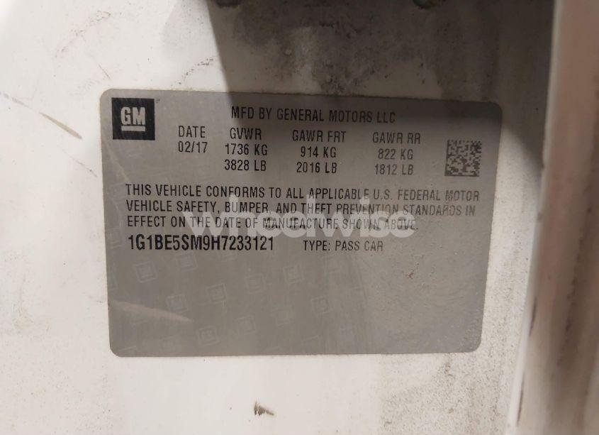 Photo 9 of 2017 Chevrolet Cruze LT AUTO (VIN 1G1BE5SM9H7233121)