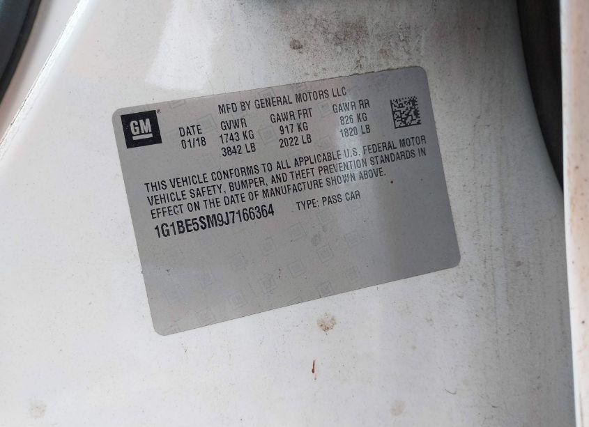 Photo 9 of 2018 Chevrolet Cruze LT AUTO (VIN 1G1BE5SM9J7166364)