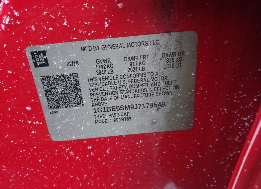 Photo 9 of 2018 Chevrolet Cruze LT AUTO (VIN 1G1BE5SM9J7179549)