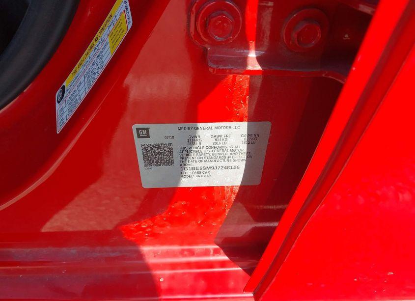 Photo 9 of 2018 Chevrolet Cruze LT AUTO (VIN 1G1BE5SM9J7248126)