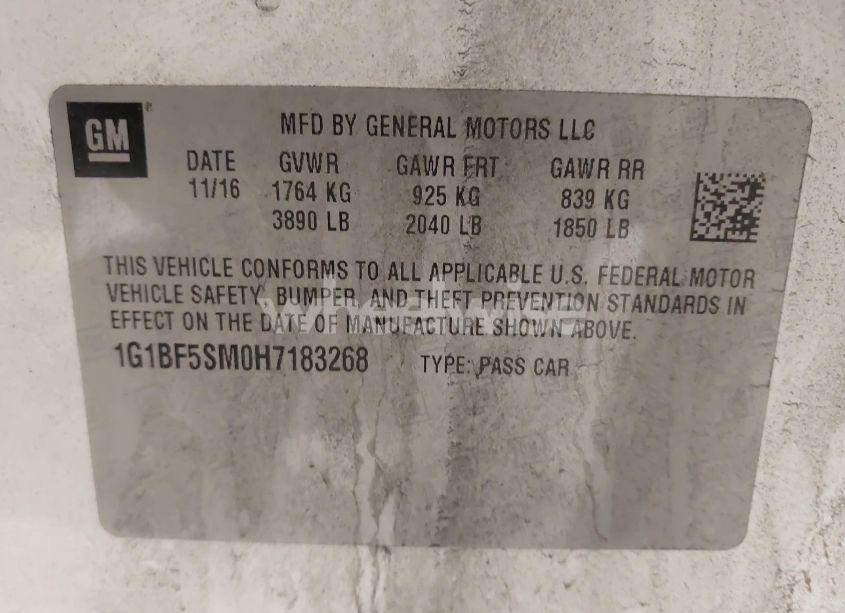 Photo 9 of 2017 Chevrolet Cruze PREMIER AUTO (VIN 1G1BF5SM0H7183268)